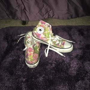 Floral Converse Used Worn twice